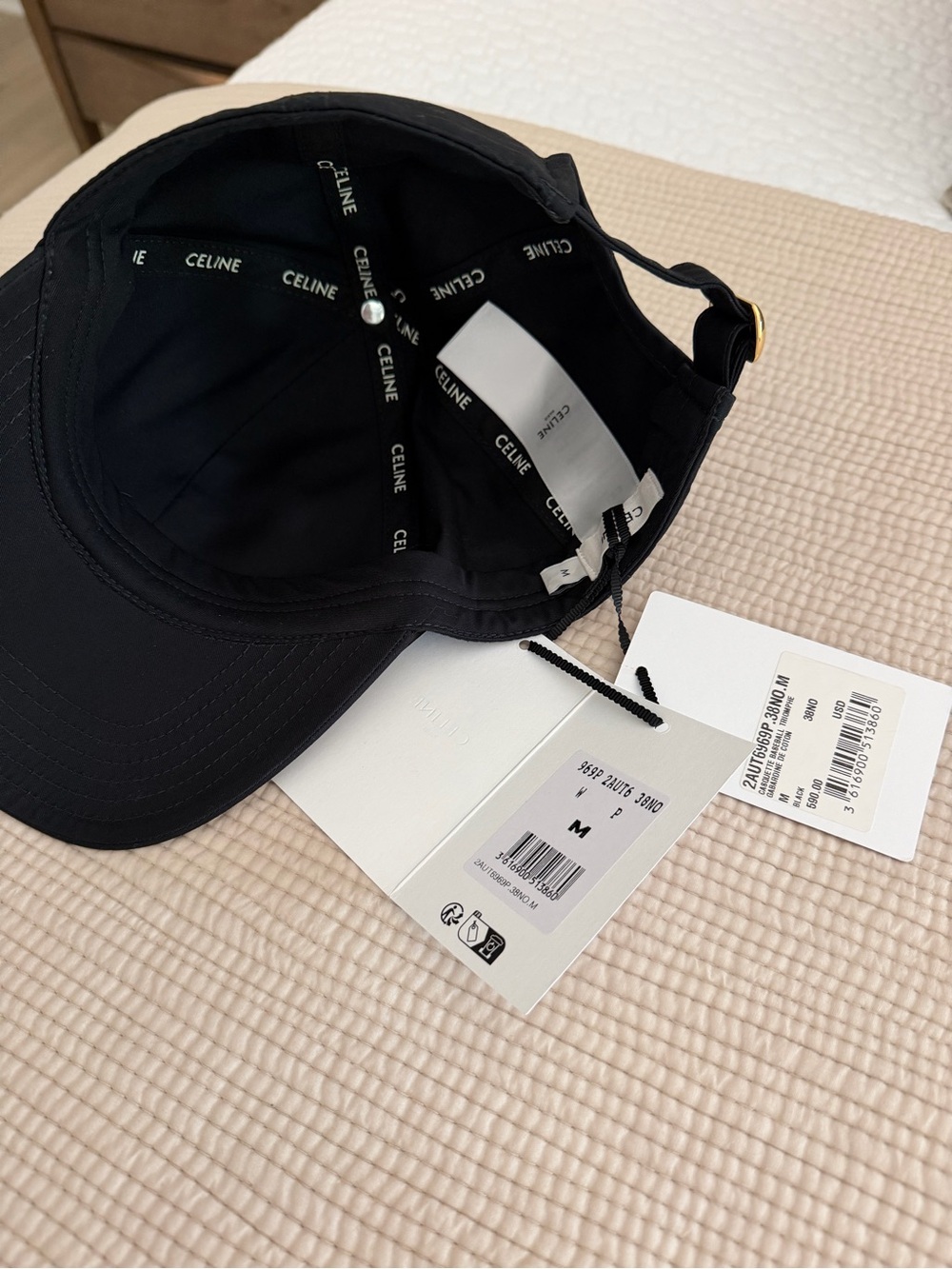 NWT Celine Black Triomphe Baseball Cap - Picture 4 of 10